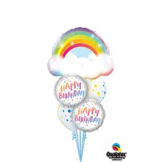 Happy Birthday Rainbow Spots Balloon Bouquet